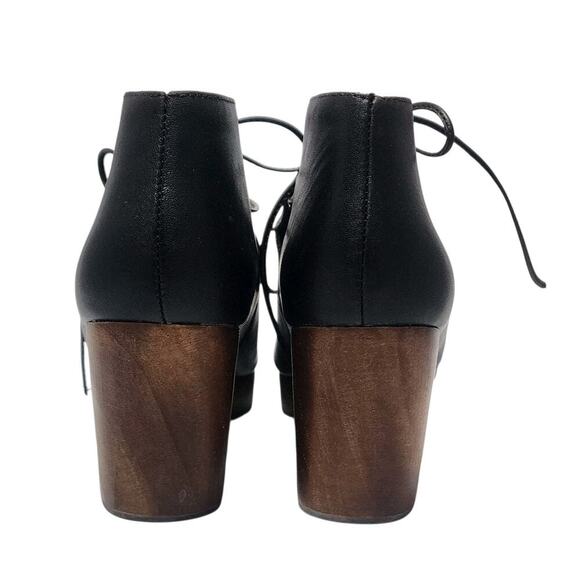 Kelsi Dagger Brooklyn North Ankle Boot Clog Black Leather Wooden Heels Size 8 - Picture 7 of 8